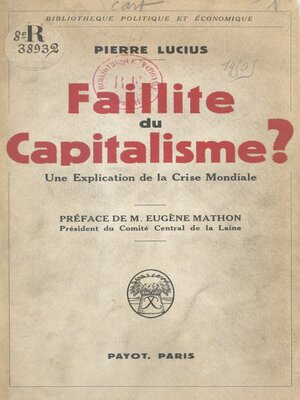 cover image of Faillite du capitalisme ?